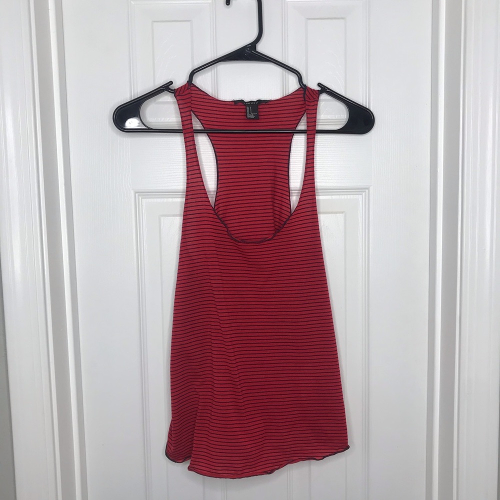 Forever 21 Tank Top Red Striped